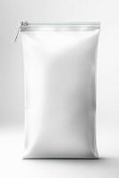 Packaging Bag Mockup White with shades white background, AI Generated photo