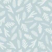 Seamless pattern with fir branches and snowflakes vector