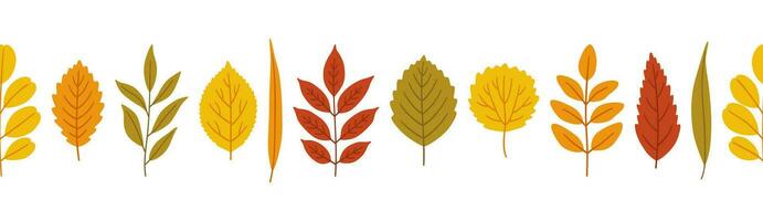 Autumn leaves background, banner template, vector illustration.