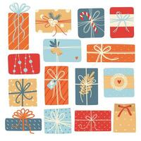Christmas gifts on white background. vector