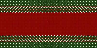 Ugly Christmas Sweater Party. Template with place for text. Knitted pattern. vector