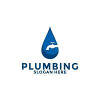 plumbing service logo template, creative plumbing logo vector symbol