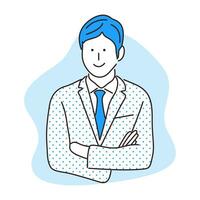 Business man smiling. Self-confidence leadership. Flat illustration vector