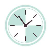 Wall clock semi flat colour vector object. Showing time. Editable cartoon clip art icon on white background. Simple spot illustration for web graphic design