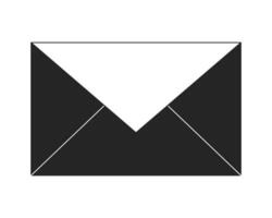 Closed envelope flat monochrome isolated vector object. Unreaded letter. Correspondence. Editable black and white line art drawing. Simple outline spot illustration for web graphic design