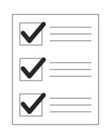 Checklist flat monochrome isolated vector object. To do list with tasks. Text on paper. Editable black and white line art drawing. Simple outline spot illustration for web graphic design