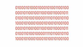 Coding binary code line 2D element animation. Programming cyberspace flat color cartoon 4K video, alpha channel. Encryption security. Algorithm visualization animated concept on white background video