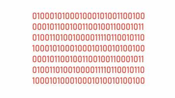 codificación binario código línea 2d elemento animación. programación ciberespacio plano color dibujos animados 4k video, alfa canal. cifrado seguridad. algoritmo visualización animado concepto en blanco antecedentes video