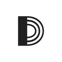 letter d stripes capital logo vector