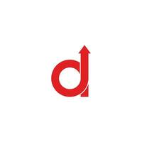 letter d overlapping loop arrow up logo vector