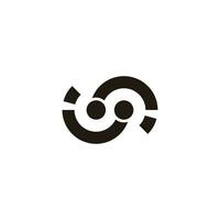 linked loop arrow dot logo vector