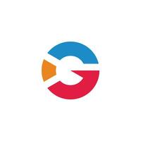 letter g circle arrow chart process symbol logo vector