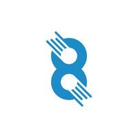 número 8 movimiento objeto logo vector