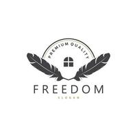 Feather Logo Design Minimalist Vector Template