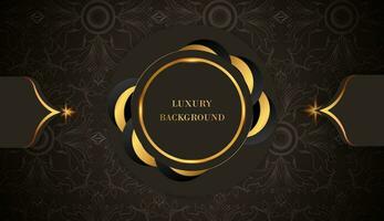 abstract rounded in gold and brown with flourish ornament vector