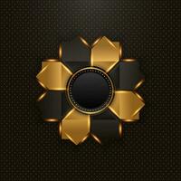 abstract gold and black flower shapes background design vector