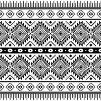 Navajo tribal abstract geometric background. American indigenous seamless pattern. Ethnic textile design for fabric template and shirt. Black and white color. vector