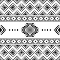 Seamless geometric backdrop with Aztec and Navajo tribal motifs. Ethnic contemporary pattern design for fabric template and shirt. Black and white color. vector