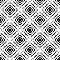 Seamless ethnic repeat pattern design. Aztec tribal abstract geometric illustration. Black and white color. Design for textile, fabric, curtain, rug, shirt, frame. vector