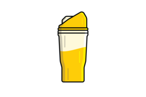 Fresh Mango Juice Bottle illustration. Summer refreshment objects icon concept. Soft drink, Juice shake, Modern drink, Thirsty bottle, Summer shake. png