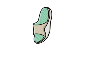 mannen schoenen pantoffel schoen logo ontwerp. mannen mode voorwerp icoon concept. kleurrijk omdraaien flop, omdraaien flop icoon, pantoffel icoon, schoenen, buitenshuis schoenen ontwerp. png