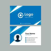 business card with blue geometric mesh gradient background vector