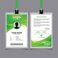 Abstract Green Smooth Wavy Id Card Design vector