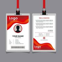 Red Wavy Id Card Design vector