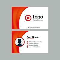 business card with simple red curve mesh gradient background vector