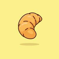 Croissant food floating simple cartoon vector illustration food concept icon isolated