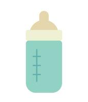 Plastic milk bottle with pacifier semi flat colour vector object. Editable cartoon clip art icon on white background. Simple spot illustration for web graphic design