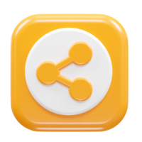 Share icon 3d rendering  transparent png
