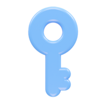 Key icon 3d rendering illustration transparent element png