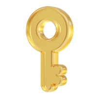 Key icon 3d rendering illustration transparent element png