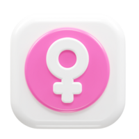 Female icon 3d rendering element png