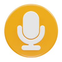 Microphone icon 3d rendering illustration png