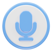 Microphone icon 3d rendering illustration png