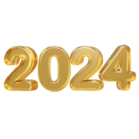 2024 nieuw jaar tekst effect png