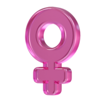 Female icon 3d rendering element png