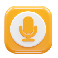 Microphone icon 3d rendering illustration png