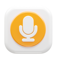 Microphone icon 3d rendering illustration png