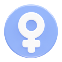 Female icon 3d rendering element png