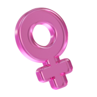 Female icon 3d rendering element png