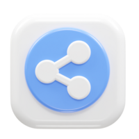 Share icon 3d rendering  transparent png