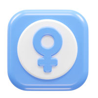 Female icon 3d rendering element png