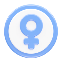 Female icon 3d rendering element png