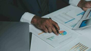 Audit concept,Administrator business man financial inspector and secretary making report calculating balance. Internal Revenue Service checking document. video