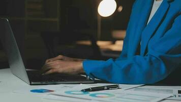 Audit concept,Administrator business man financial inspector and secretary making report calculating balance. Internal Revenue Service checking document. video