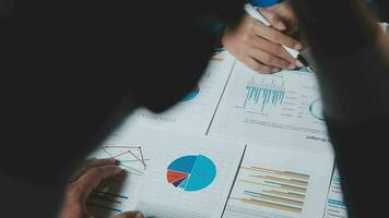 Audit concept,Administrator business man financial inspector and secretary making report calculating balance. Internal Revenue Service checking document. video