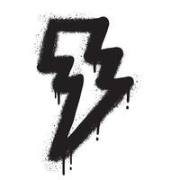 Spray Painted Graffiti thunderbolt Sprayed isolated with a white background. vector